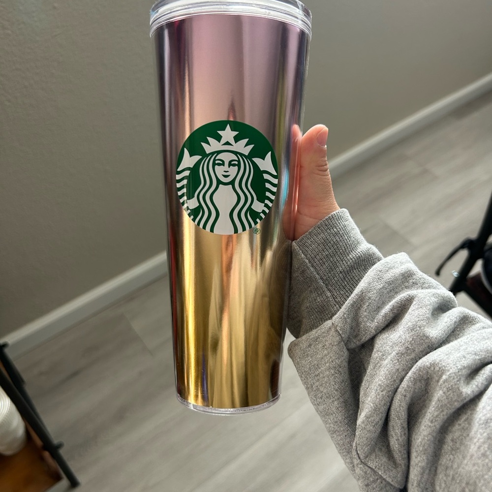 Starbucks Metallic Gold and Pink Tumbler Set
